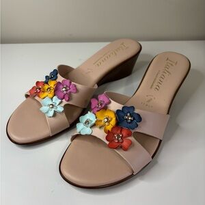 Italiana Laceyy Floral Wedge Sandals